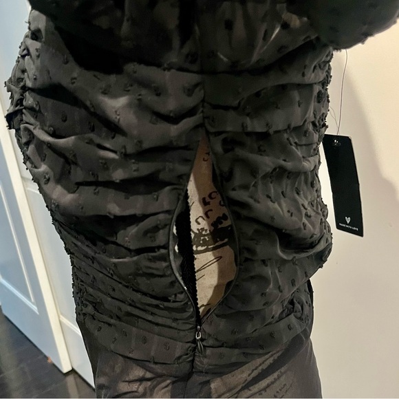 Lulu's Think of Me Swiss Dot Ruched Bodysuit in Black Brand New with Tags! - Picture 12 of 16